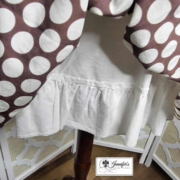Necessary Objects Women's Brown & Cream Polka Dot Flare Skirt Size L - Picture 7 of 10